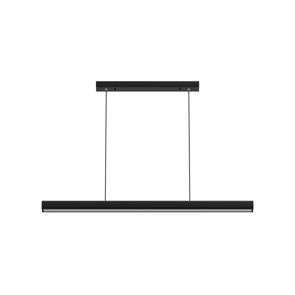 Hanging Light Fixture for Kitchen Island & Dining Room | Wood & Metal Linear Bar 31.5-71 in | Height-Adjustable Overhead LED | Remote-Contro | Thomler