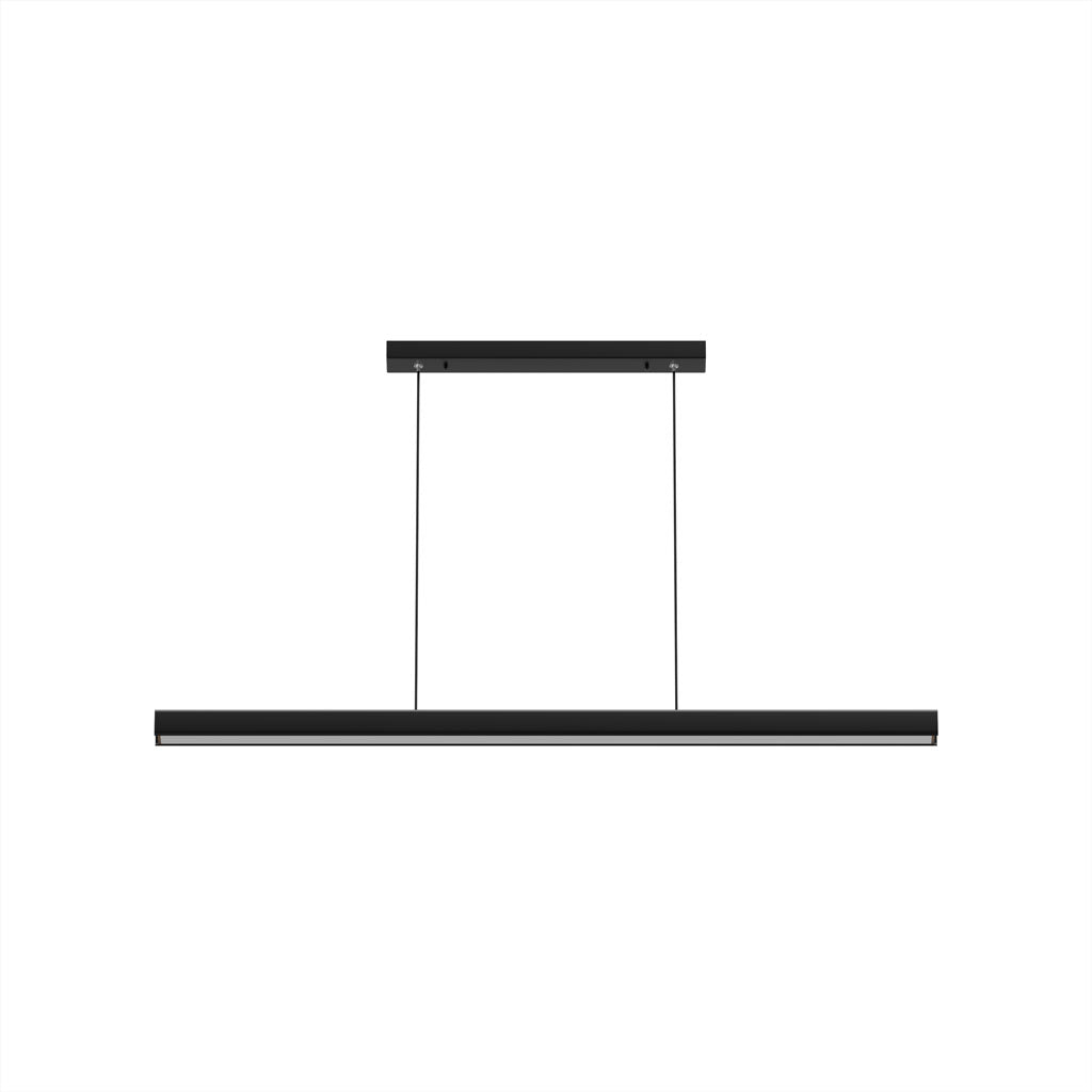 Hanging Light Fixture for Kitchen Island & Dining Room | Wood & Metal Linear Bar 31.5-71 in | Height-Adjustable Overhead LED | Remote-Contro | Thomler
