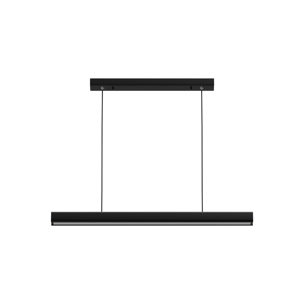Hanging Light Fixture for Kitchen Island & Dining Room | Wood & Metal Linear Bar 31.5-71 in | Height-Adjustable Overhead LED | Remote-Contro | Thomler