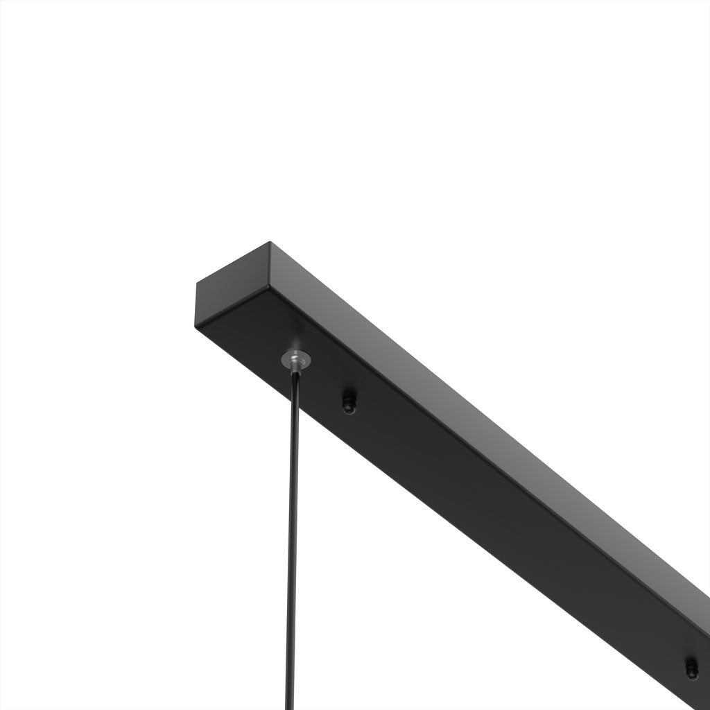 Hanging Light Fixture for Kitchen Island & Dining Room | Wood & Metal Linear Bar 31.5-71 in | Height-Adjustable Overhead LED | Remote-Contro | Thomler