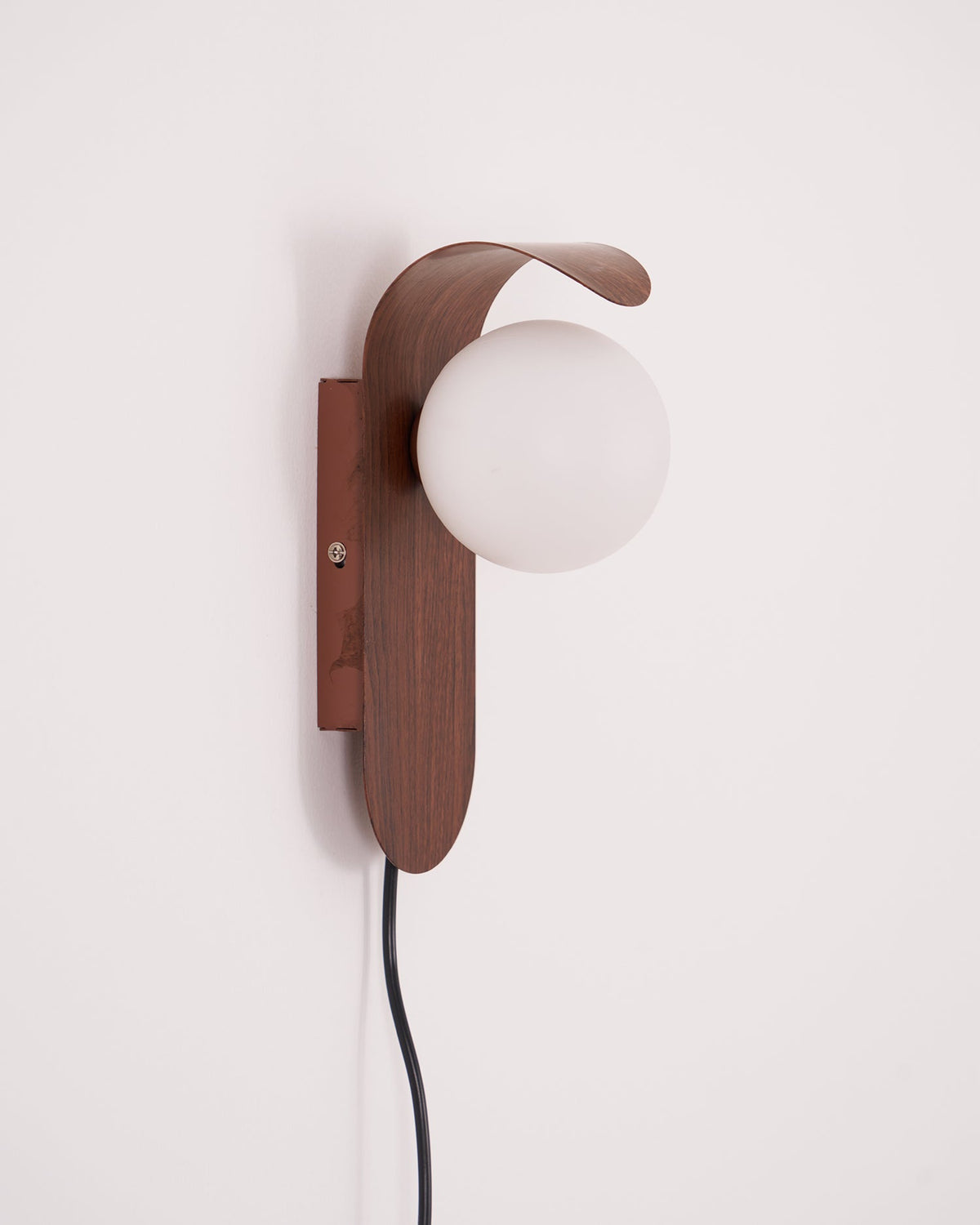 Plug-In Sconce with Frosted Globe and Wood Accent – 10 Inch Height for Bedroom Bathroom Hallway – G9 Socket Dimmable Fixture – Natural or Wa | Thomler