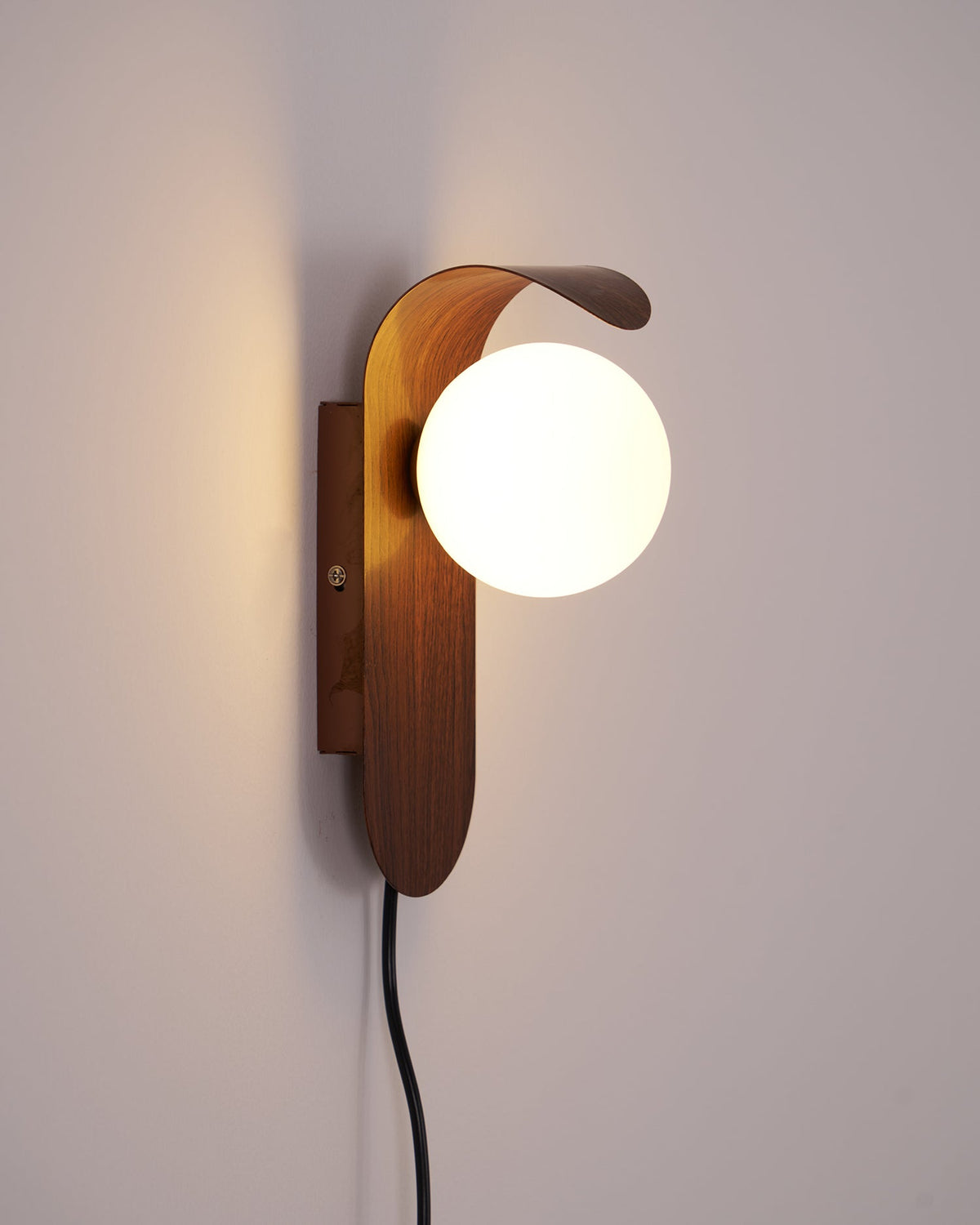 Plug-In Sconce with Frosted Globe and Wood Accent – 10 Inch Height for Bedroom Bathroom Hallway – G9 Socket Dimmable Fixture – Natural or Wa | Thomler