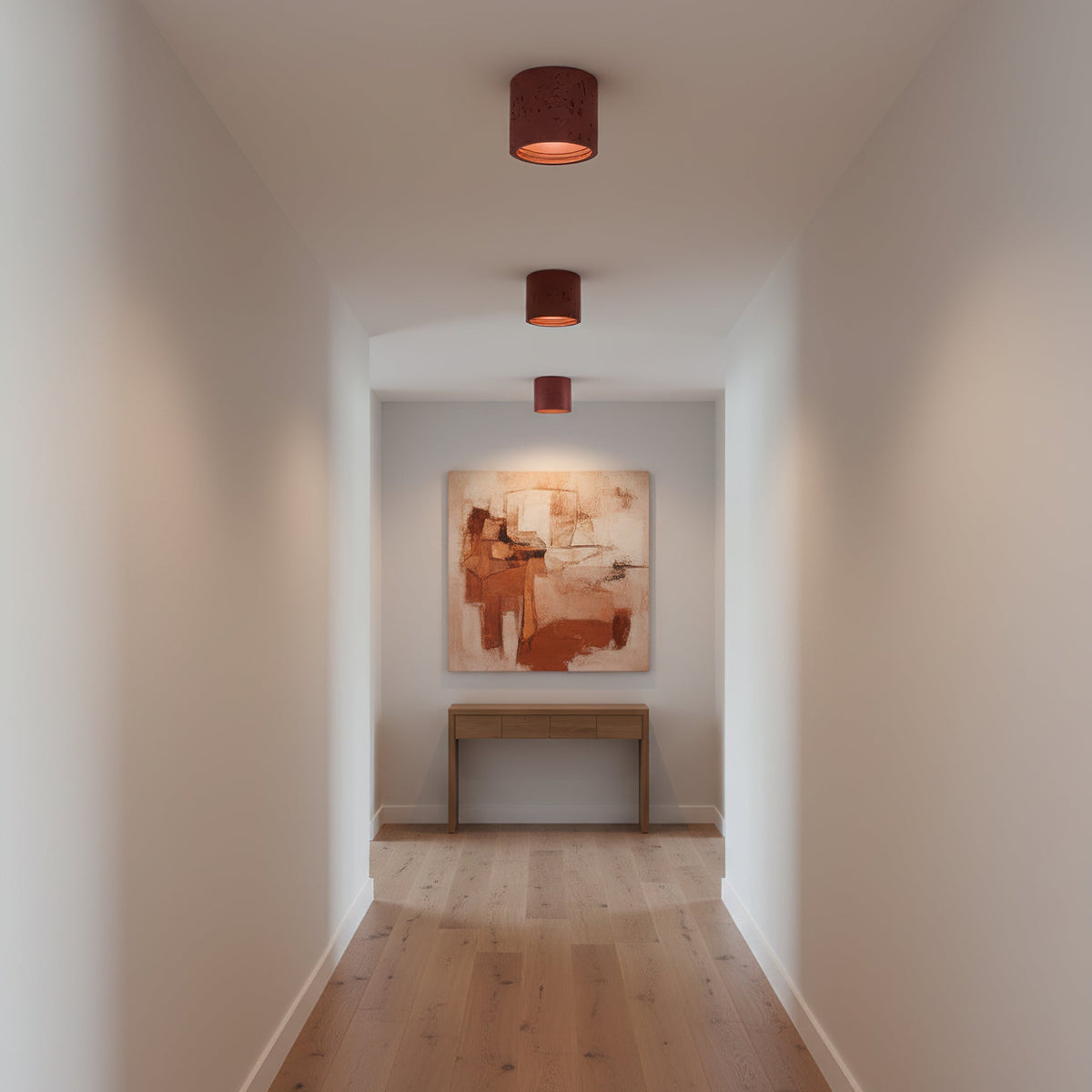 Flush Mount LED Light Fixture Set of 2 Composite Material Small Profile 5.5 Inch Warm Lighting for Kitchen Dining Room Hallway Apartment Bla | Thomler