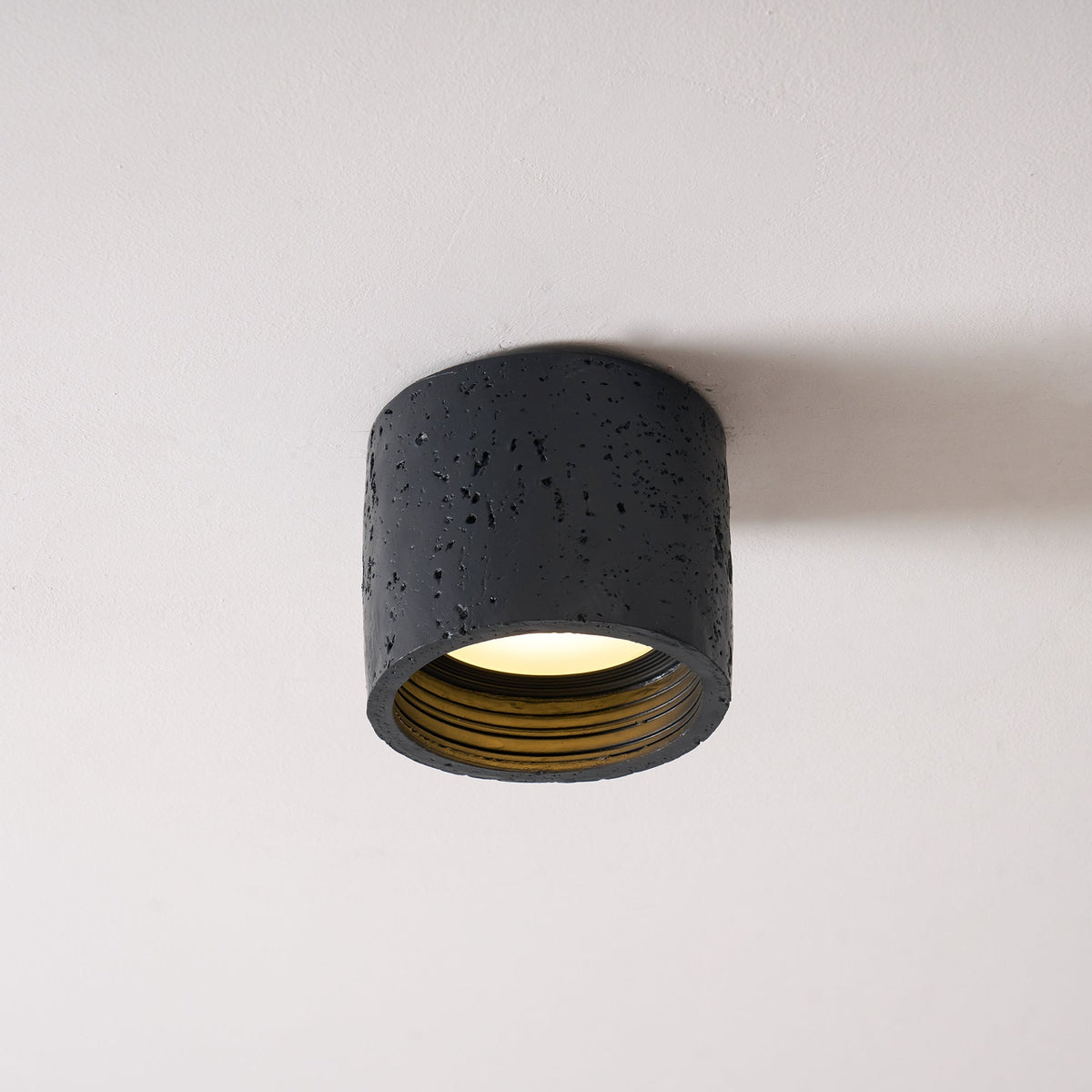 Flush Mount LED Light Fixture Set of 2 Composite Material Small Profile 5.5 Inch Warm Lighting for Kitchen Dining Room Hallway Apartment Bla | Thomler