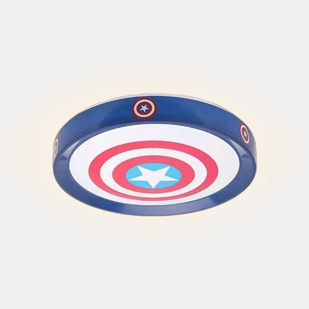 LED Flush Mount Overhead Light for Kids Room Dimmable Remote Control Shield Design 20.5 Inch Diameter Playroom Nursery Bedroom Fixture | Thomler
