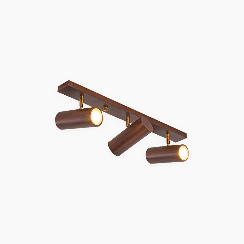 Rotating Track Spotlight with Wood Accent – Single or Multi-Head LED Fixture for Living Room, Bedroom & Home Office – Adjustable Directional | Thomler