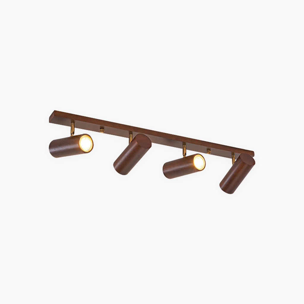 Rotating Track Spotlight with Wood Accent – Single or Multi-Head LED Fixture for Living Room, Bedroom & Home Office – Adjustable Directional | Thomler
