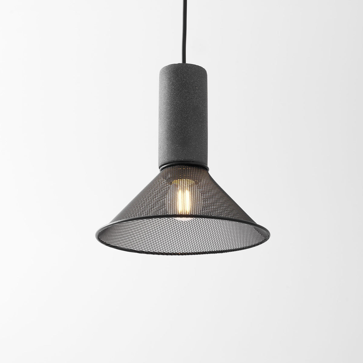 Industrial Concrete Hanging Light Fixture with Metal Accent for Dining Room, Kitchen Island & Bedroom – Adjustable Cord, E26 Socket, Modern | Thomler