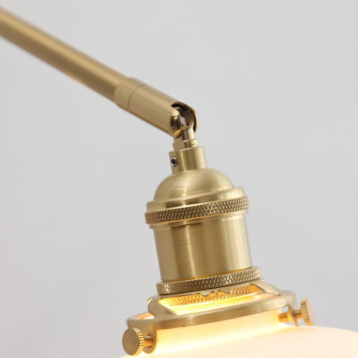 Swing Arm Reading Sconce with Ceramic Shade | Rotatable Bedside Wall Fixture with Pull Chain Switch | Modern Brass Task Light for Bedroom | Thomler