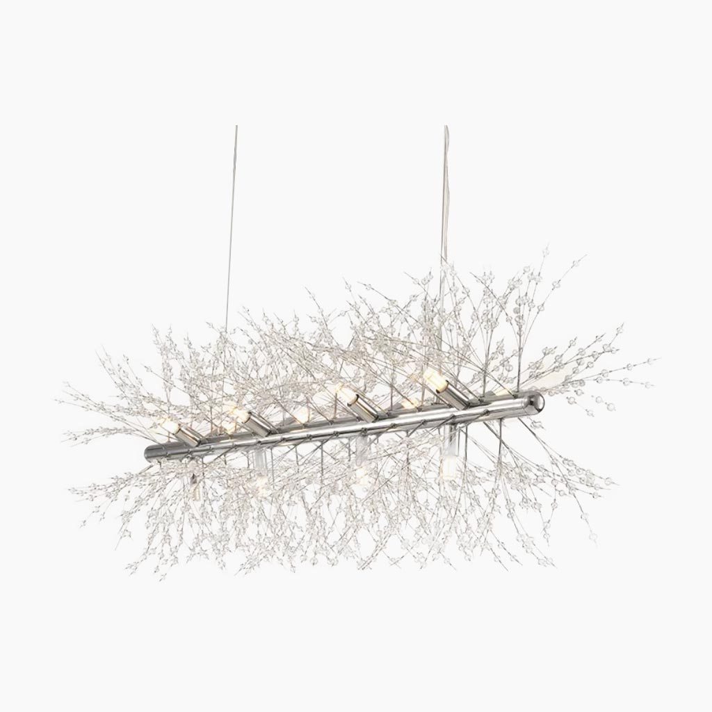 Sparkling Glass Crystal Ceiling Fixture Multi-Head Round & Rectangular LED Overhead Lighting for Dining Room Living Room Entry Hall Foyer Be | Thomler