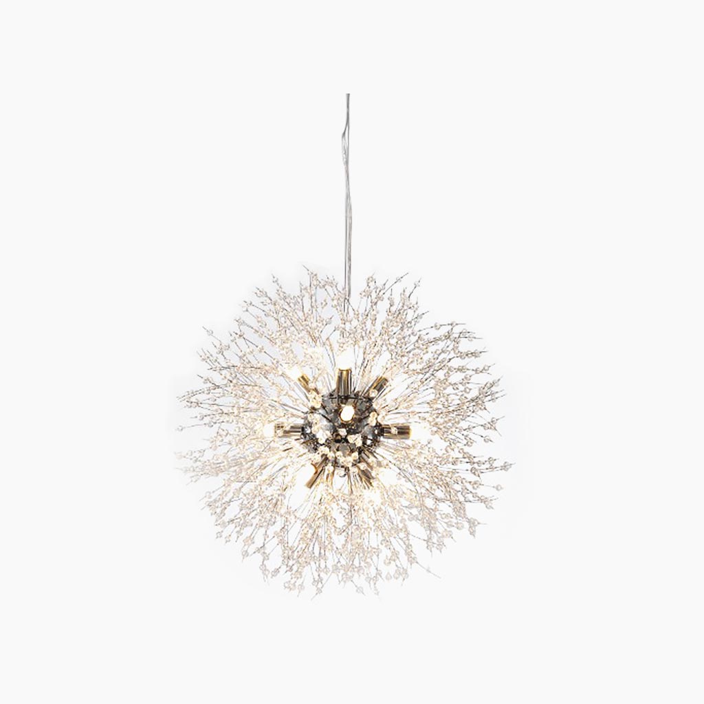 Sparkling Glass Crystal Ceiling Fixture Multi-Head Round & Rectangular LED Overhead Lighting for Dining Room Living Room Entry Hall Foyer Be | Thomler
