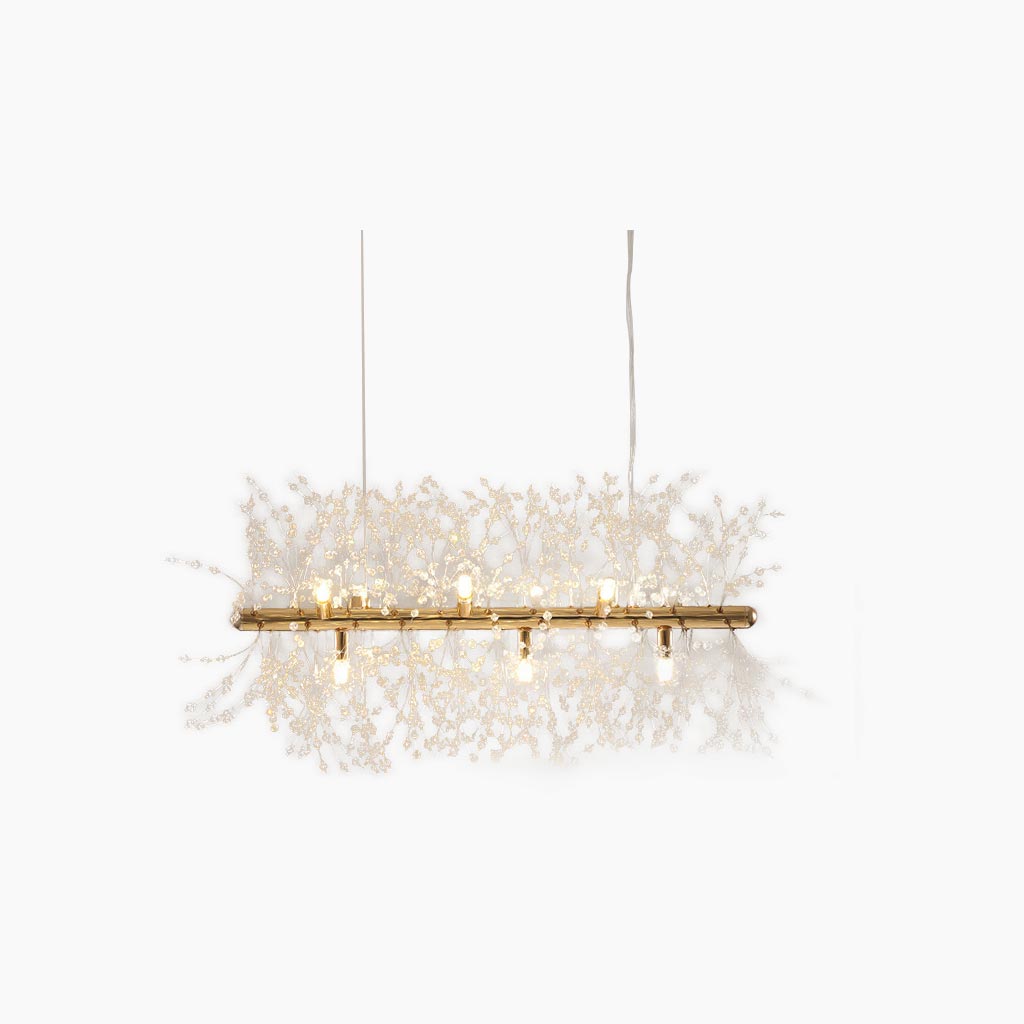 Sparkling Glass Crystal Ceiling Fixture Multi-Head Round & Rectangular LED Overhead Lighting for Dining Room Living Room Entry Hall Foyer Be | Thomler