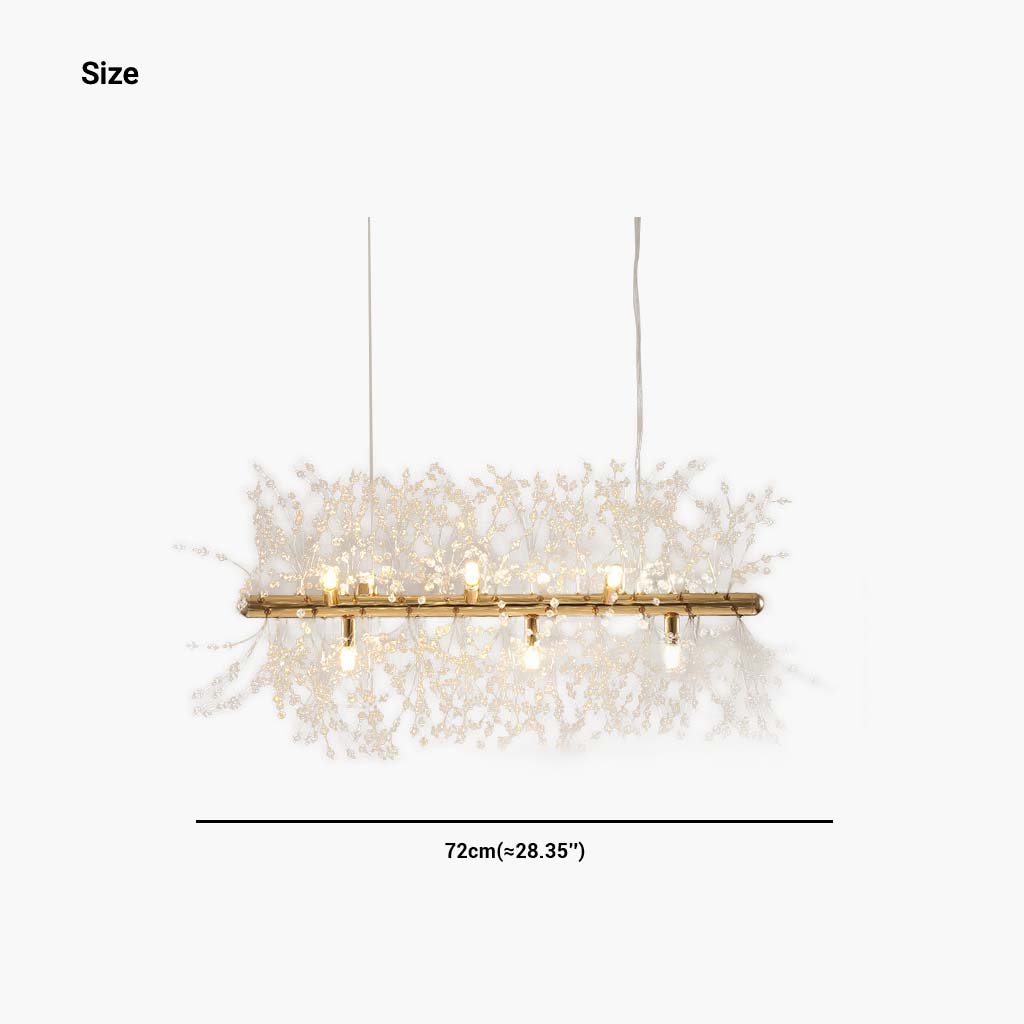 Sparkling Glass Crystal Ceiling Fixture Multi-Head Round & Rectangular LED Overhead Lighting for Dining Room Living Room Entry Hall Foyer Be | Thomler
