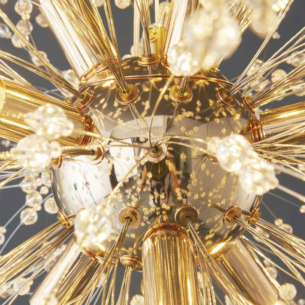 Sparkling Glass Crystal Ceiling Fixture Multi-Head Round & Rectangular LED Overhead Lighting for Dining Room Living Room Entry Hall Foyer Be | Thomler