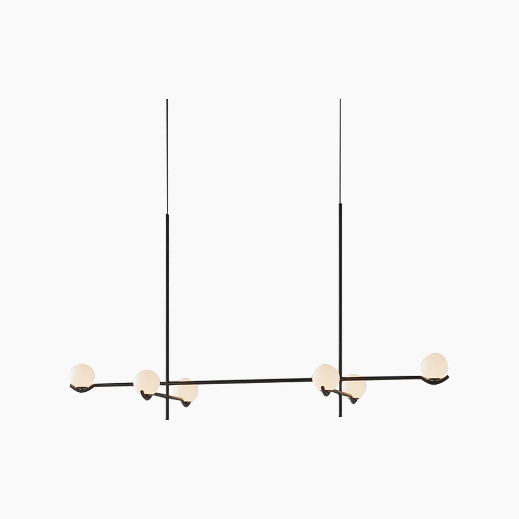 Multi-Globe Hanging Fixture with Adjustable LED Lighting for Dining Areas, Bedrooms & Entryways – Metal Frame with Glass Spheres in Black or | Thomler