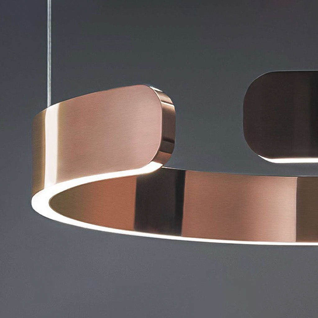 Dimmable LED Ring Ceiling Light Fixture Modern Aluminum Multi-Ring Chandelier for Dining Room Kitchen Island Living Room Bedroom Adjustable