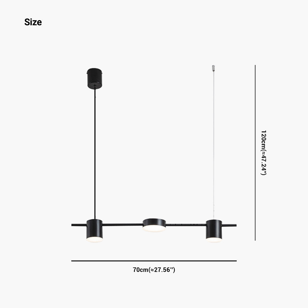 Multi-Head Island Pendant Light with Adjustable Brightness and Temperature for Dining Tables | Modern Aluminum Overhead Fixture in Black or | Thomler