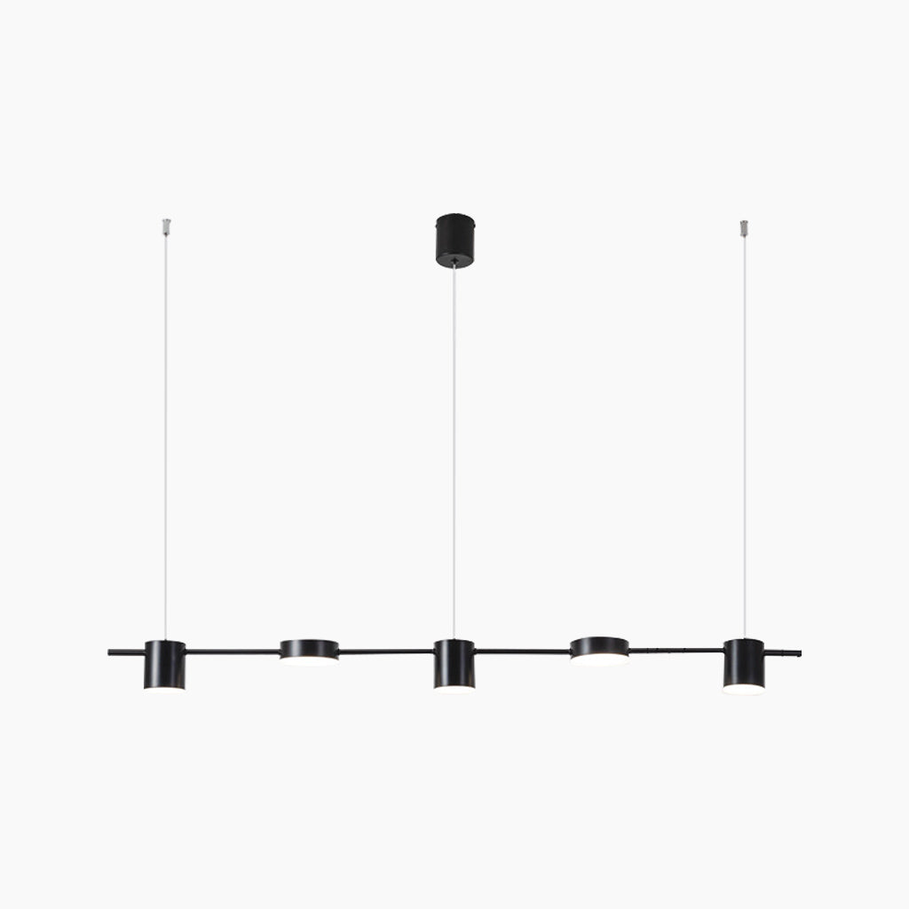 Multi-Head Island Pendant Light with Adjustable Brightness and Temperature for Dining Tables | Modern Aluminum Overhead Fixture in Black or | Thomler
