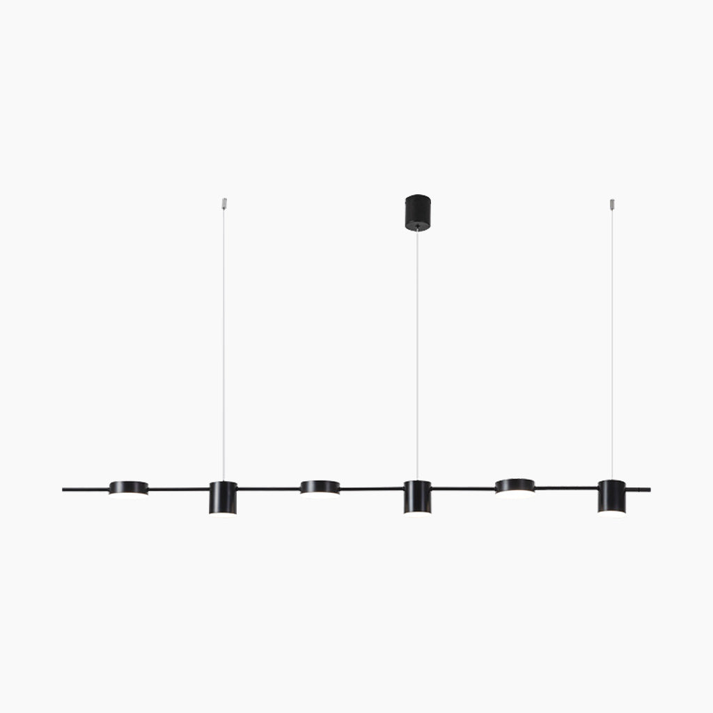 Multi-Head Island Pendant Light with Adjustable Brightness and Temperature for Dining Tables | Modern Aluminum Overhead Fixture in Black or | Thomler