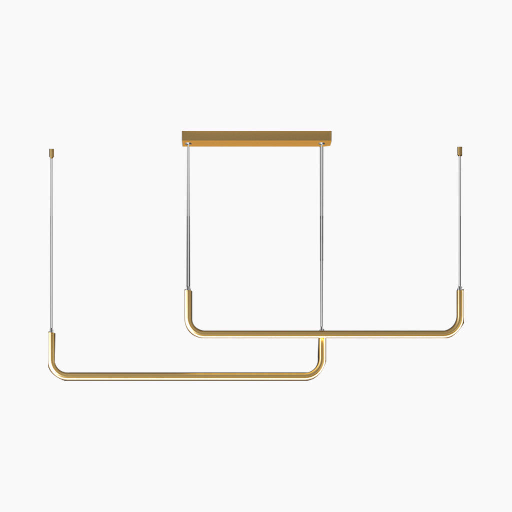 Linear LED Ceiling Light Fixture Dimmable Black Gold Modern Hanging Lamp for Kitchen Island Dining Room Living Room Bedroom Adjustable Heigh | Thomler