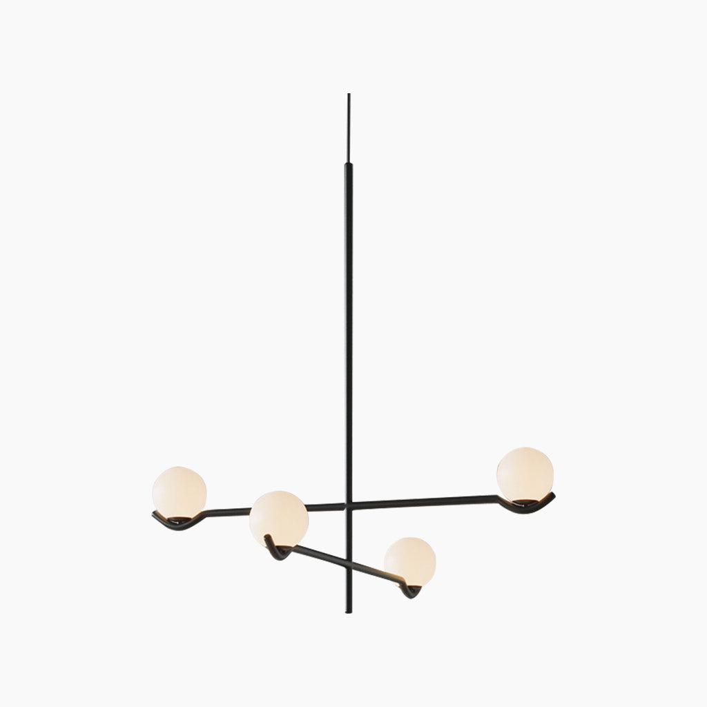 Multi-Globe Hanging Fixture with Adjustable LED Lighting for Dining Areas, Bedrooms & Entryways – Metal Frame with Glass Spheres in Black or | Thomler