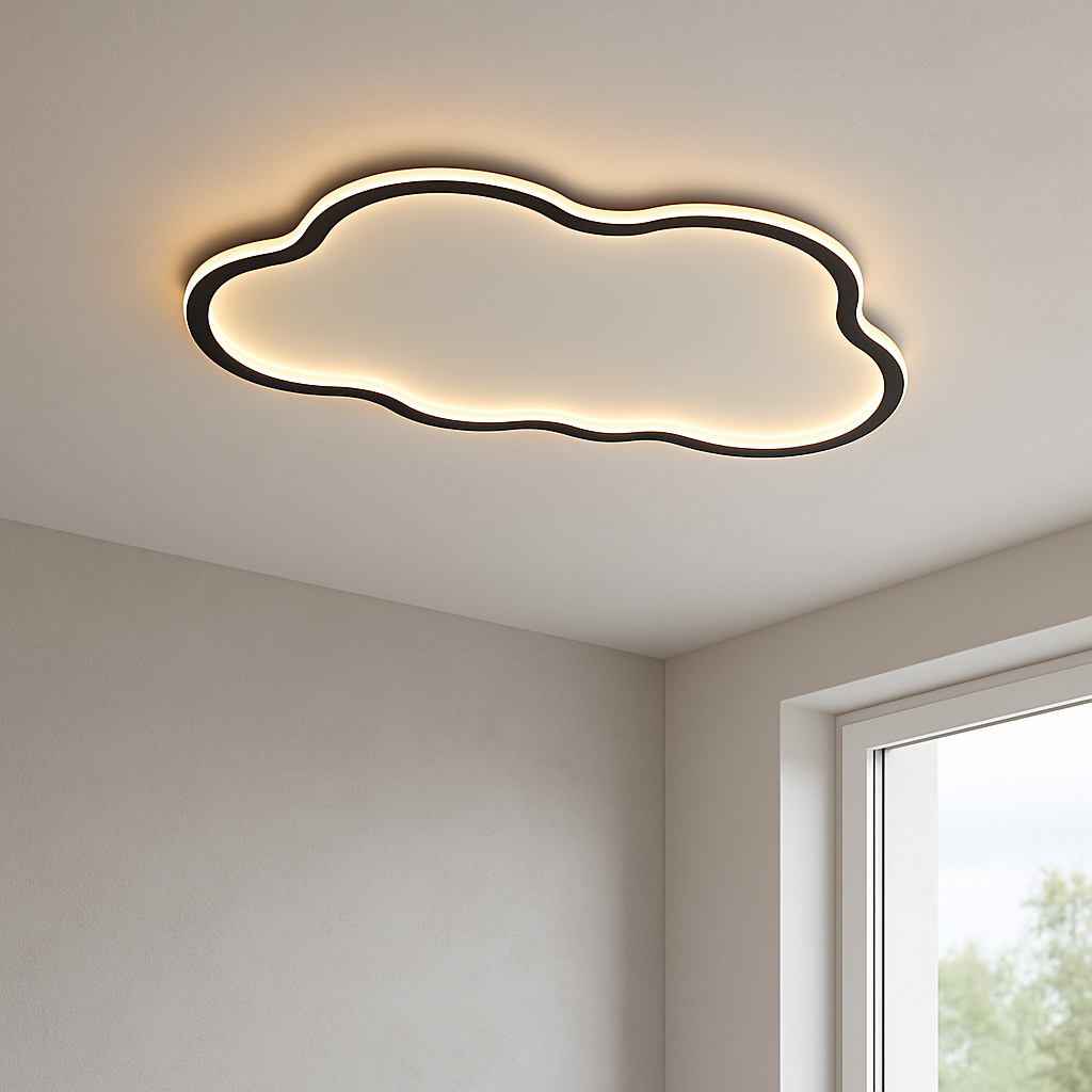 LED Flush Mount Ceiling Light White 20 in Cloud Shape Fixture for Bedroom Living Room Hallway Minimalist Scandinavian Modern Decor | Thomler