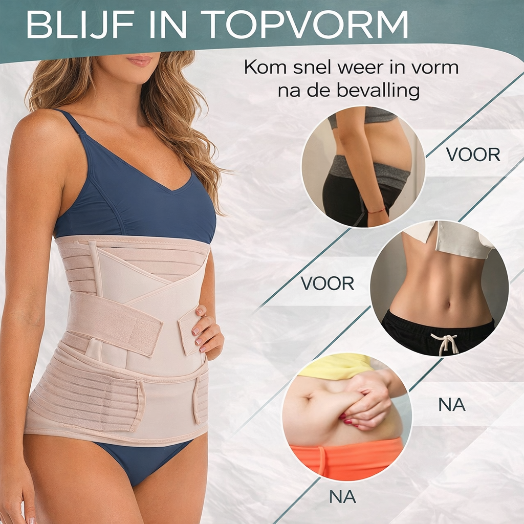 3-teiliges Stützsystem für die Rückbildung nach der Geburt zur Unterstützung von Bauch, Taille und Becken – verstellbares Kompressionsband für die Zeit nach dem Kaiserschnitt