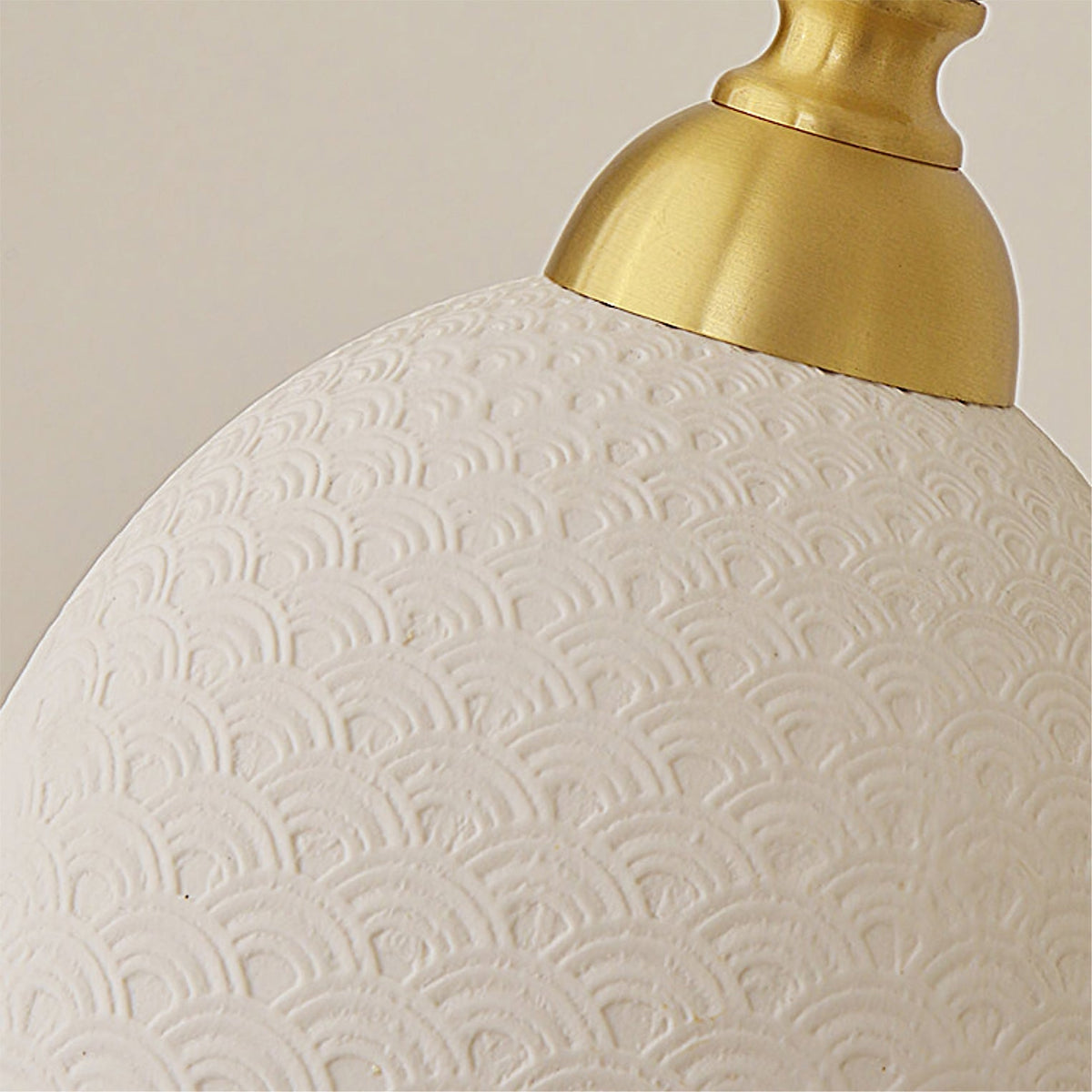 Hanging Ceiling Light Fixture White Ceramic Shade with Gold Hardware 9 in Adjustable Cord for Kitchen Island Dining Room Indoor Use E26 Sock | Thomler
