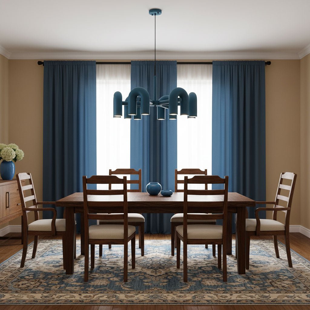 Contemporary Adjustable Multi-Head Ceiling Light Fixture with Rotating Arms for Dining Room Bedroom Living Space 40-Inch Modular Suspended L | Thomler