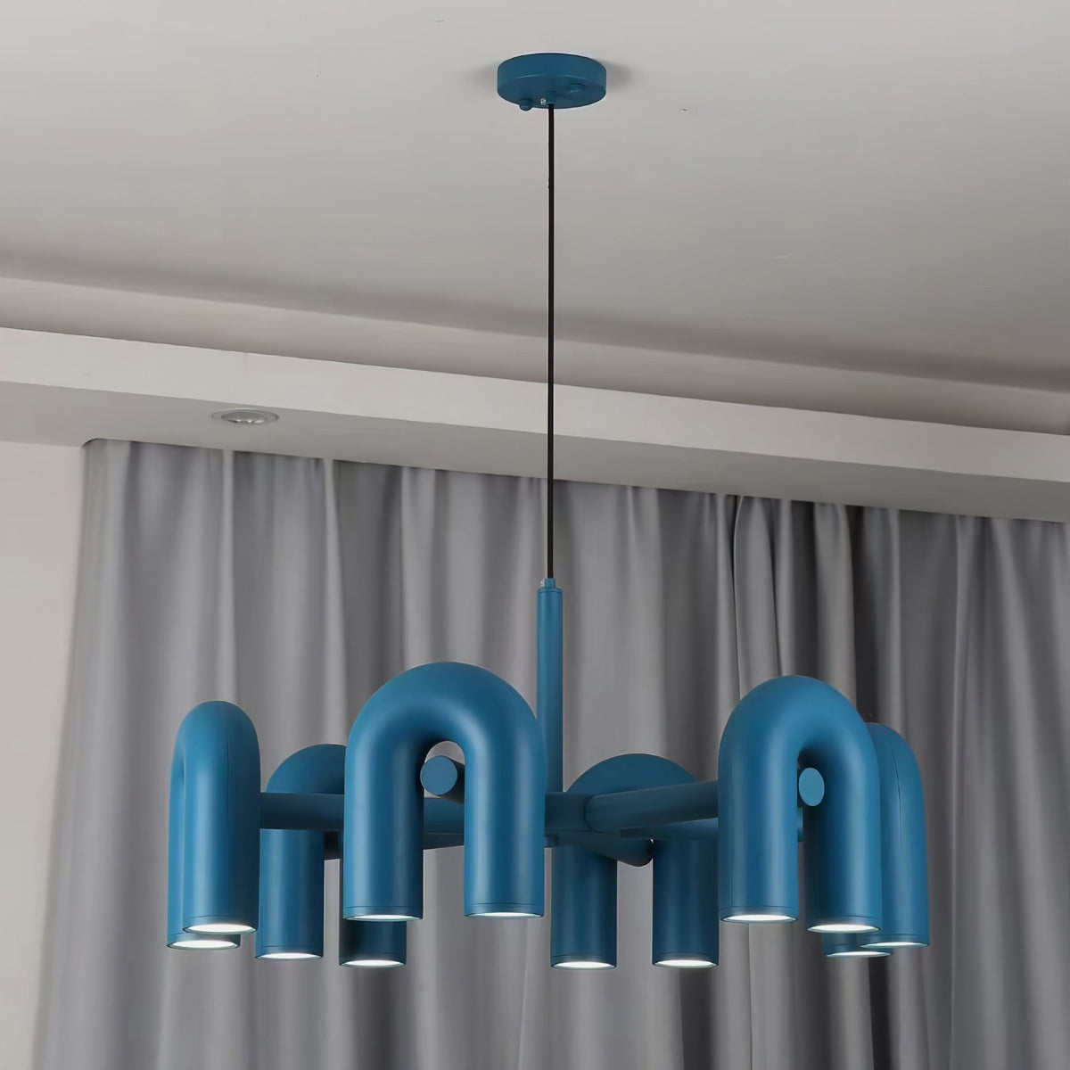 Contemporary Adjustable Multi-Head Ceiling Light Fixture with Rotating Arms for Dining Room Bedroom Living Space 40-Inch Modular Suspended L | Thomler