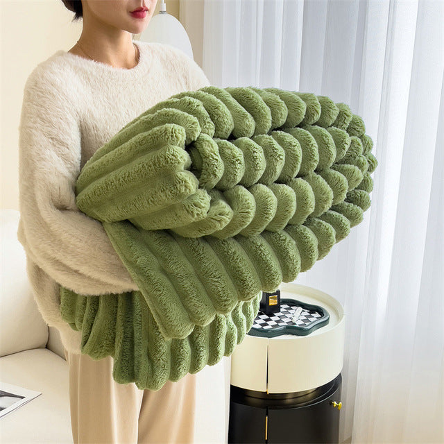 Plüsch-Kunstfell-Wohndecke – ultraweiches, gemütliches Fleece für Couch, Bett & Wohnzimmerdekor in Grau, Creme, Rosa, Braun & Grün