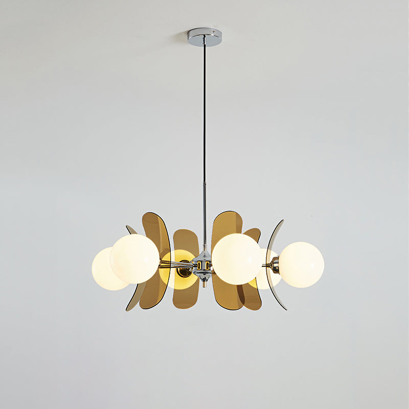 Mehrflammige Hängeleuchte Chrom & Acryl Starburst-Design für Esszimmer, Küche, Wohnzimmer 60-80 cm Durchmesser | Thomler