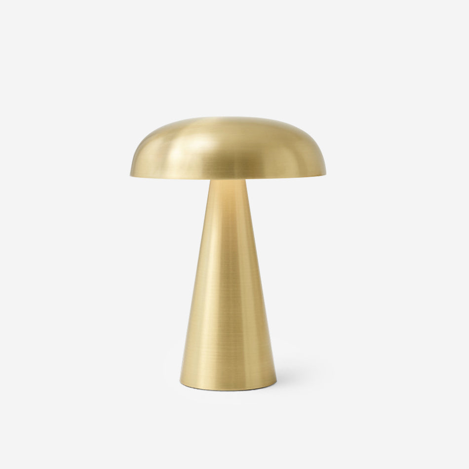 Kompakte Pilz-Schreibtischlampe mit USB-Anschluss 15×20 cm, dimmbare LED-Nachtischleuchte aus Metall mit Touch-Steuerung für Home-Office, Lesen und atmosphärisches Licht | Thomler