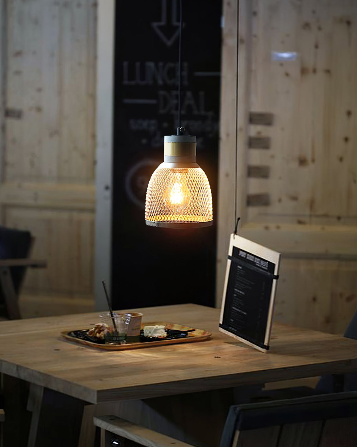 Industrial Concrete Hanging Light Fixture with Metal Accent for Dining Room, Kitchen Island & Bedroom – Adjustable Cord, E26 Socket, Modern | Thomler
