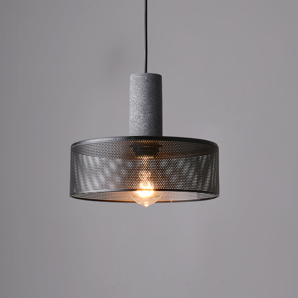 Industrial Concrete Hanging Light Fixture with Metal Accent for Dining Room, Kitchen Island & Bedroom – Adjustable Cord, E26 Socket, Modern | Thomler