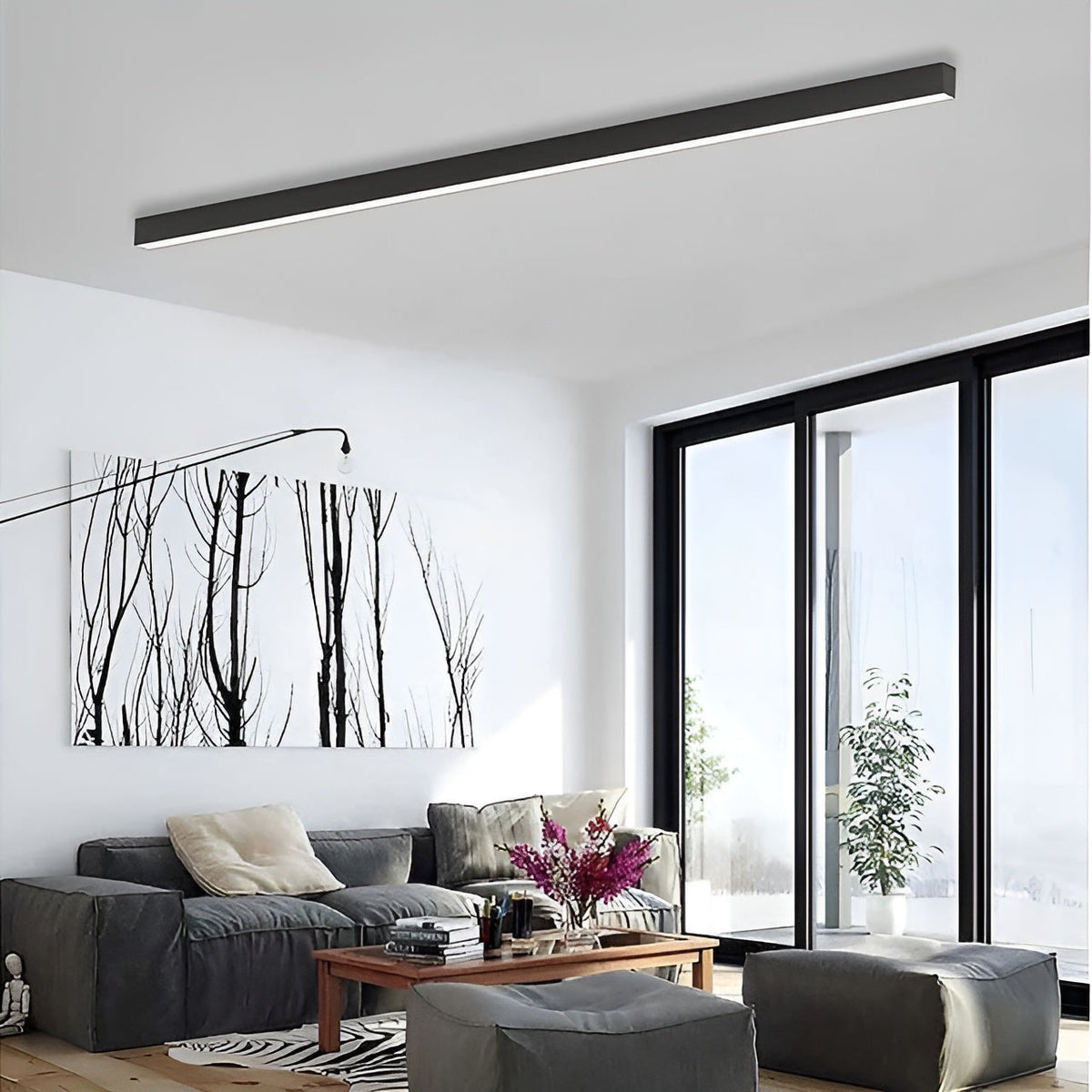 Modern Slim LED Ceiling Light – Ultra-Thin Flush Mount Fixture for Living Room, Bedroom & Dining Room