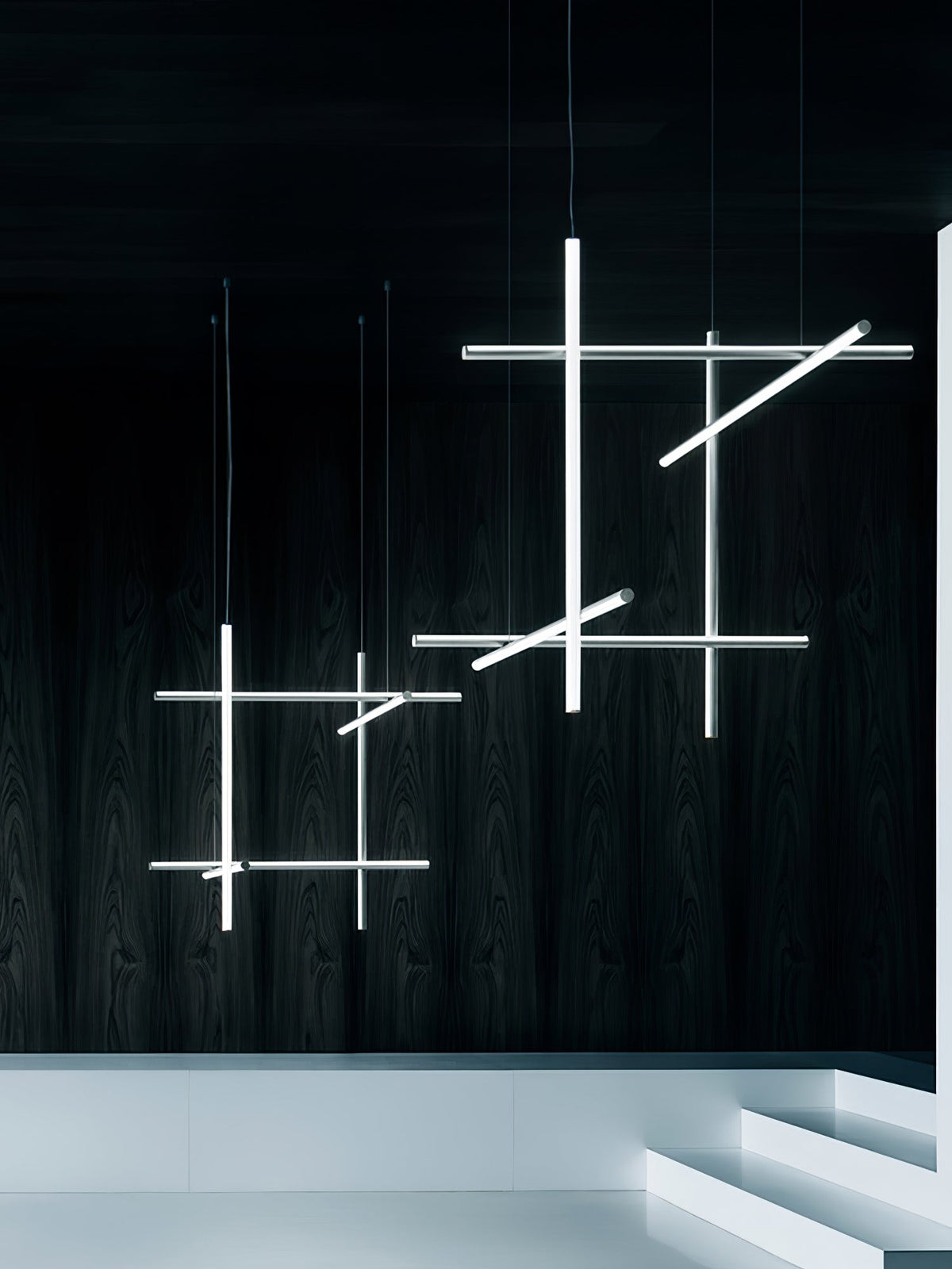 Geometrische Raster-Deckenleuchte für Esszimmer & offene Bereiche | Höhenverstellbarer LED-Kronleuchter | Modernes Aluminium-Schienensystem | Multi | Thomler