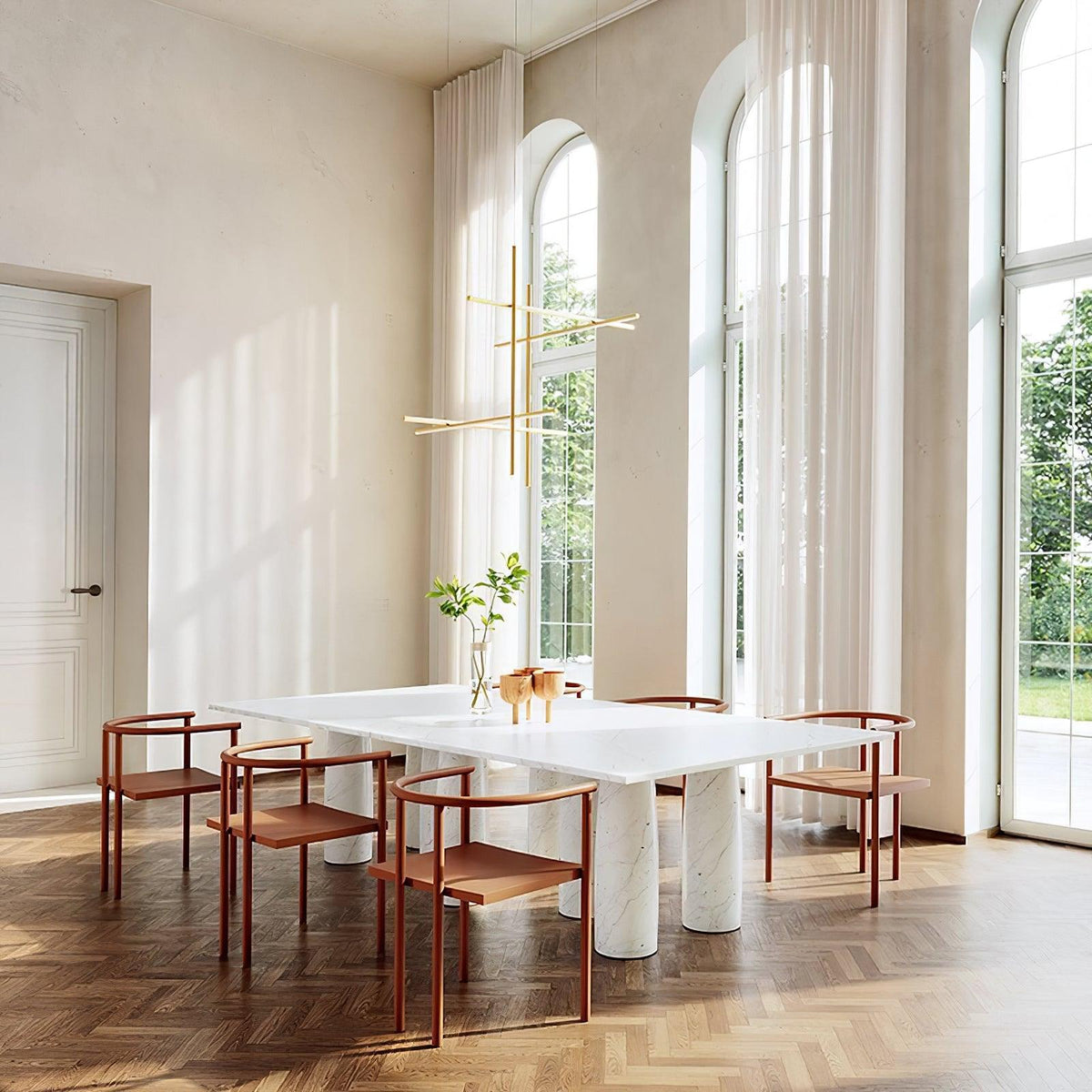 Geometrische Raster-Deckenleuchte für Esszimmer & offene Bereiche | Höhenverstellbarer LED-Kronleuchter | Modernes Aluminium-Schienensystem | Multi | Thomler