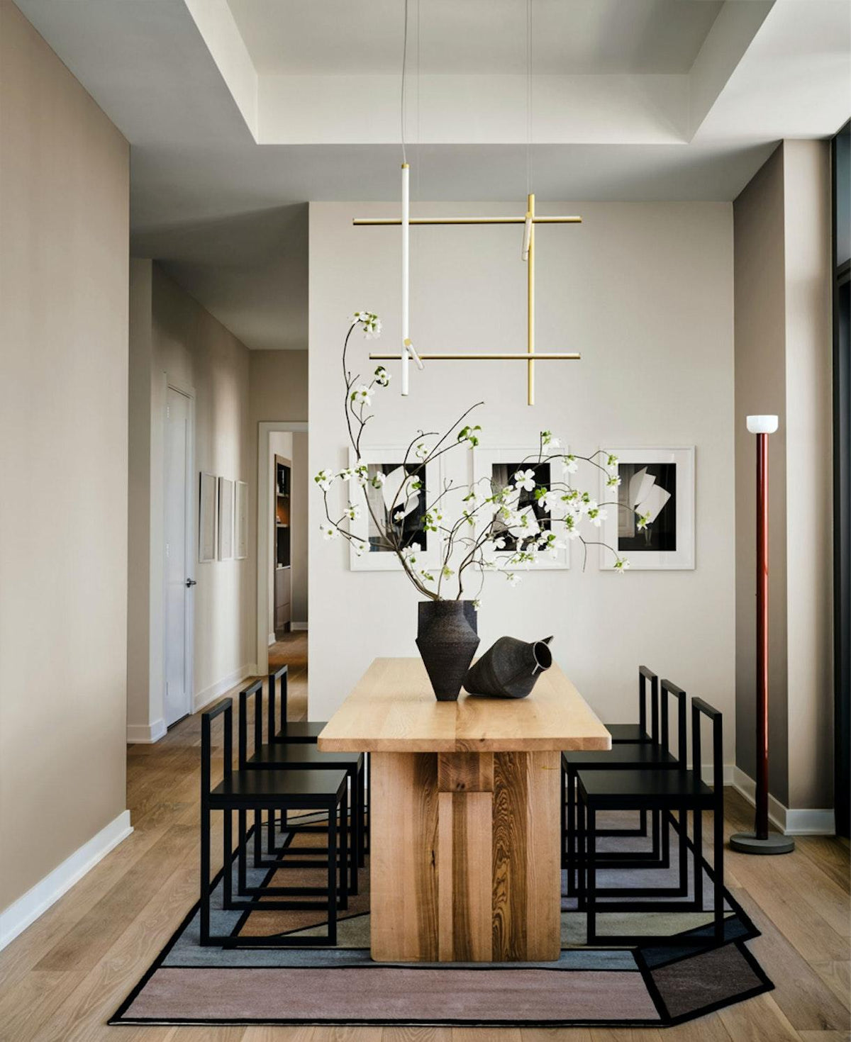Geometrische Raster-Deckenleuchte für Esszimmer & offene Bereiche | Höhenverstellbarer LED-Kronleuchter | Modernes Aluminium-Schienensystem | Multi | Thomler