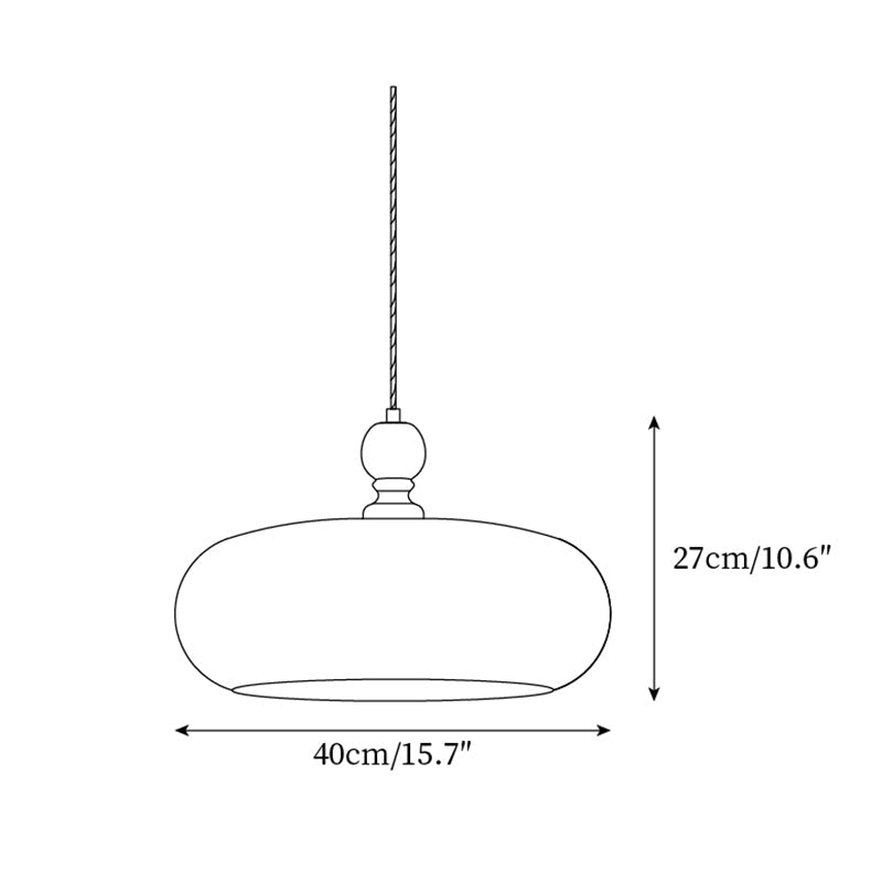 Glass Dome Ceiling Light 16-Inch Walnut Accent for Kitchen Island Dining Table Adjustable Height Modern Hanging Fixture | Thomler