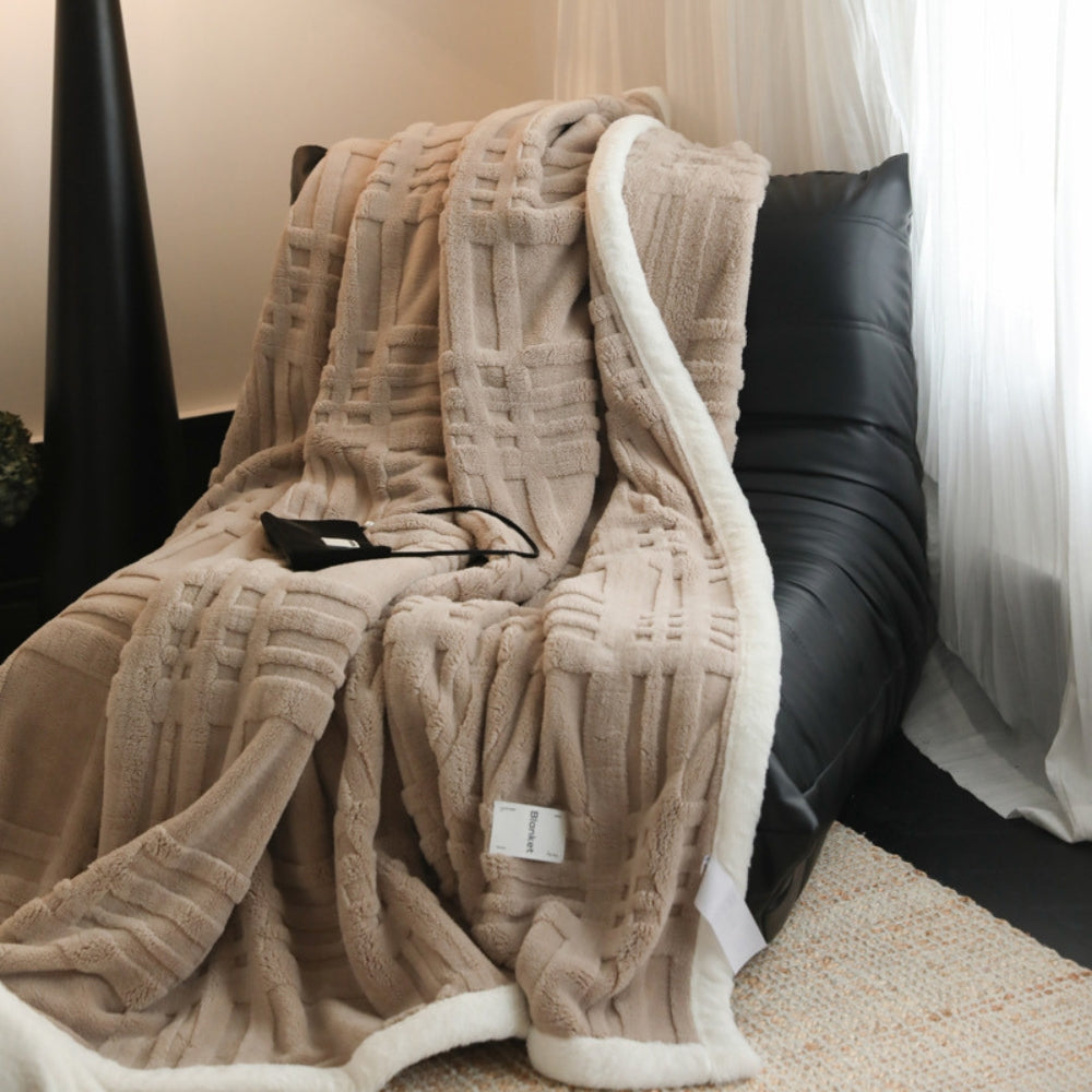 Textured Microfiber Throw Blanket for Couch & Bed – Plush Warmth for Fall & Winter