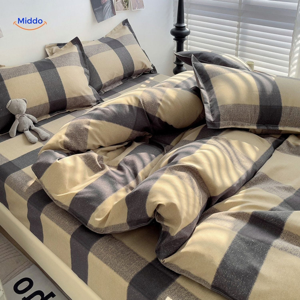 Pure Cotton 4-Piece Bedding Set for Mom & Baby – Soft & Breathable