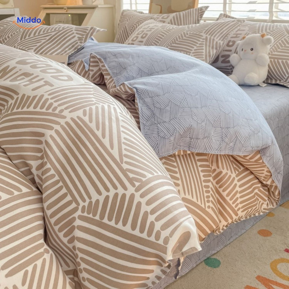 Pure Cotton 4-Piece Bedding Set for Mom & Baby – Soft & Breathable