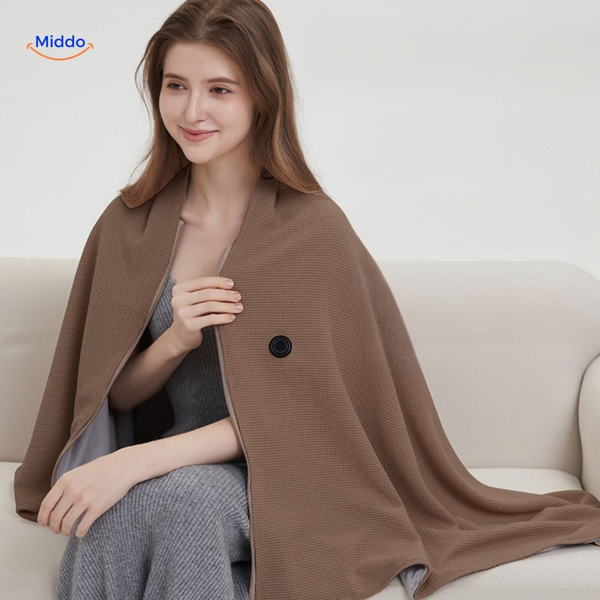 USB Powered Graphene Heated Throw Blanket with 3 Temperature Settings for Indoor & Outdoor Use