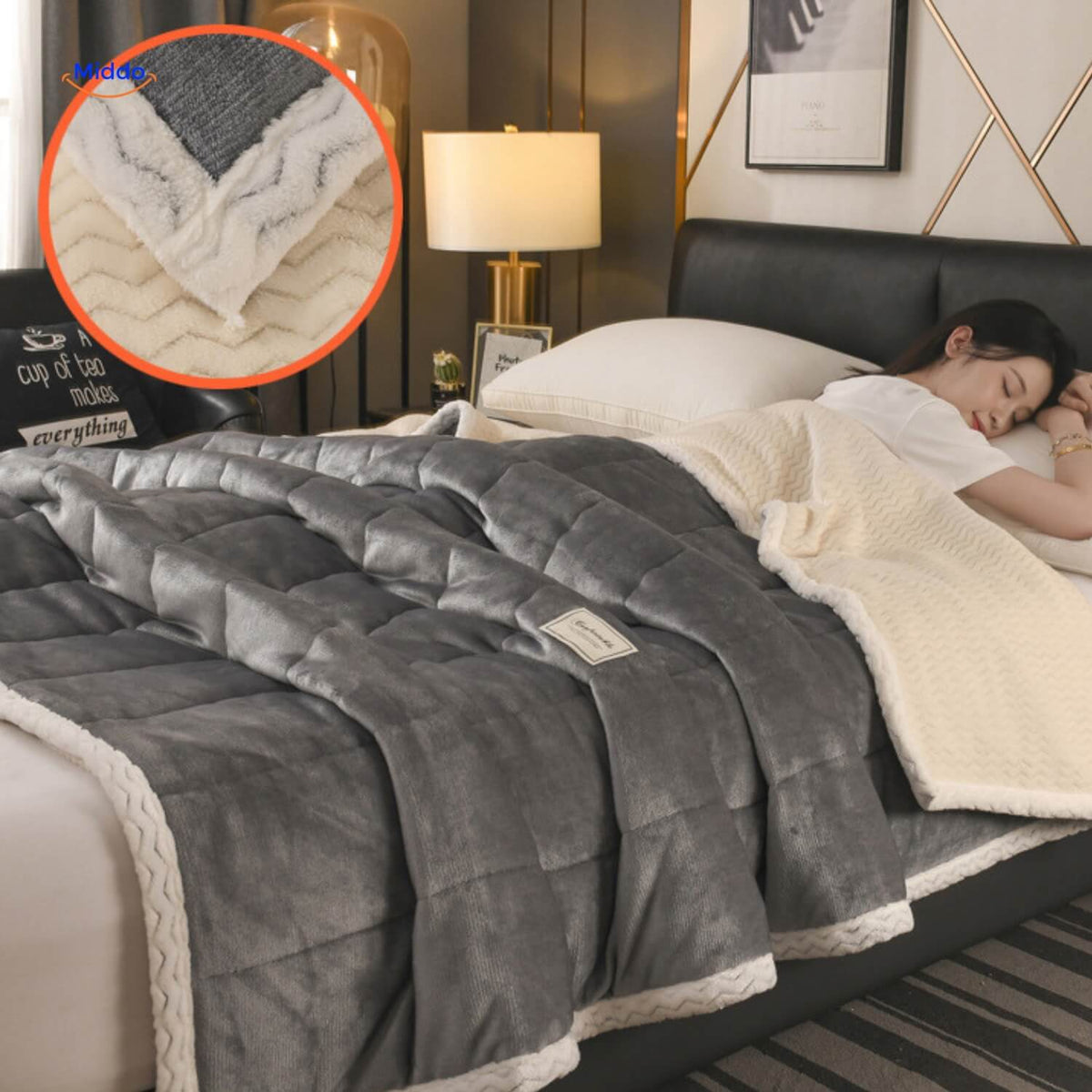 Reversible Plush Fleece Throw Blanket – Ultra-Soft Double-Sided Winter Blanket for Bed & Couch
