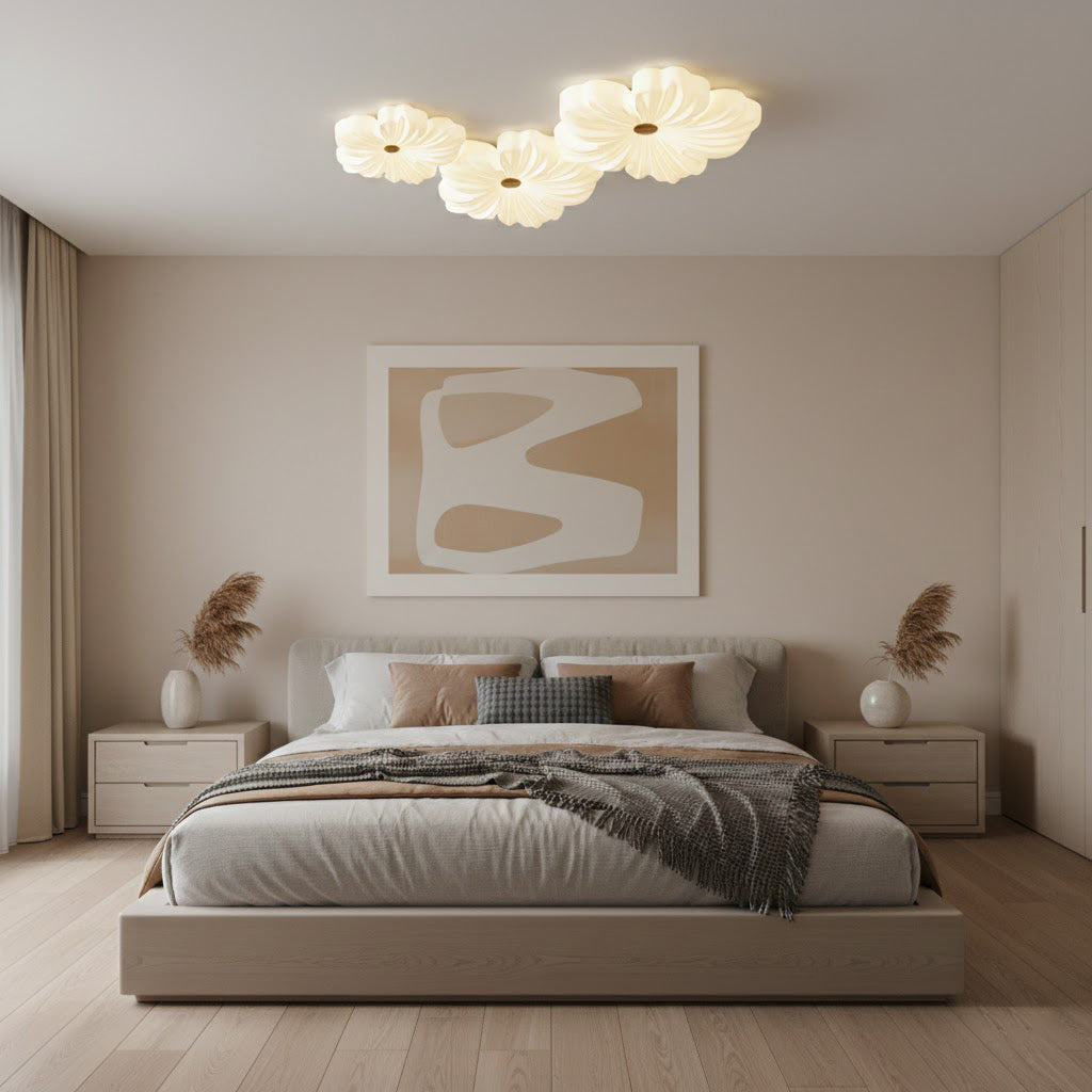 Flush Mount LED Light Fixture White Acrylic 13 Inch Round for Bedroom Living Room Hallway Kitchen Low Profile Modern Overhead Lighting Ceili | Thomler