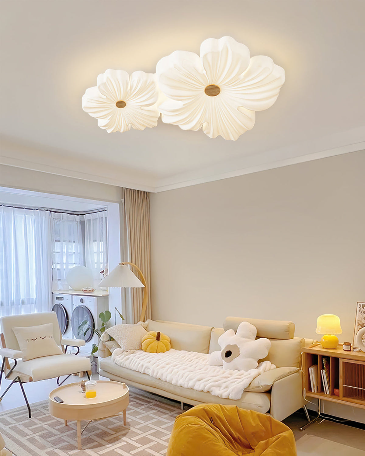 Flush Mount LED Light Fixture White Acrylic 13 Inch Round for Bedroom Living Room Hallway Kitchen Low Profile Modern Overhead Lighting Ceili | Thomler