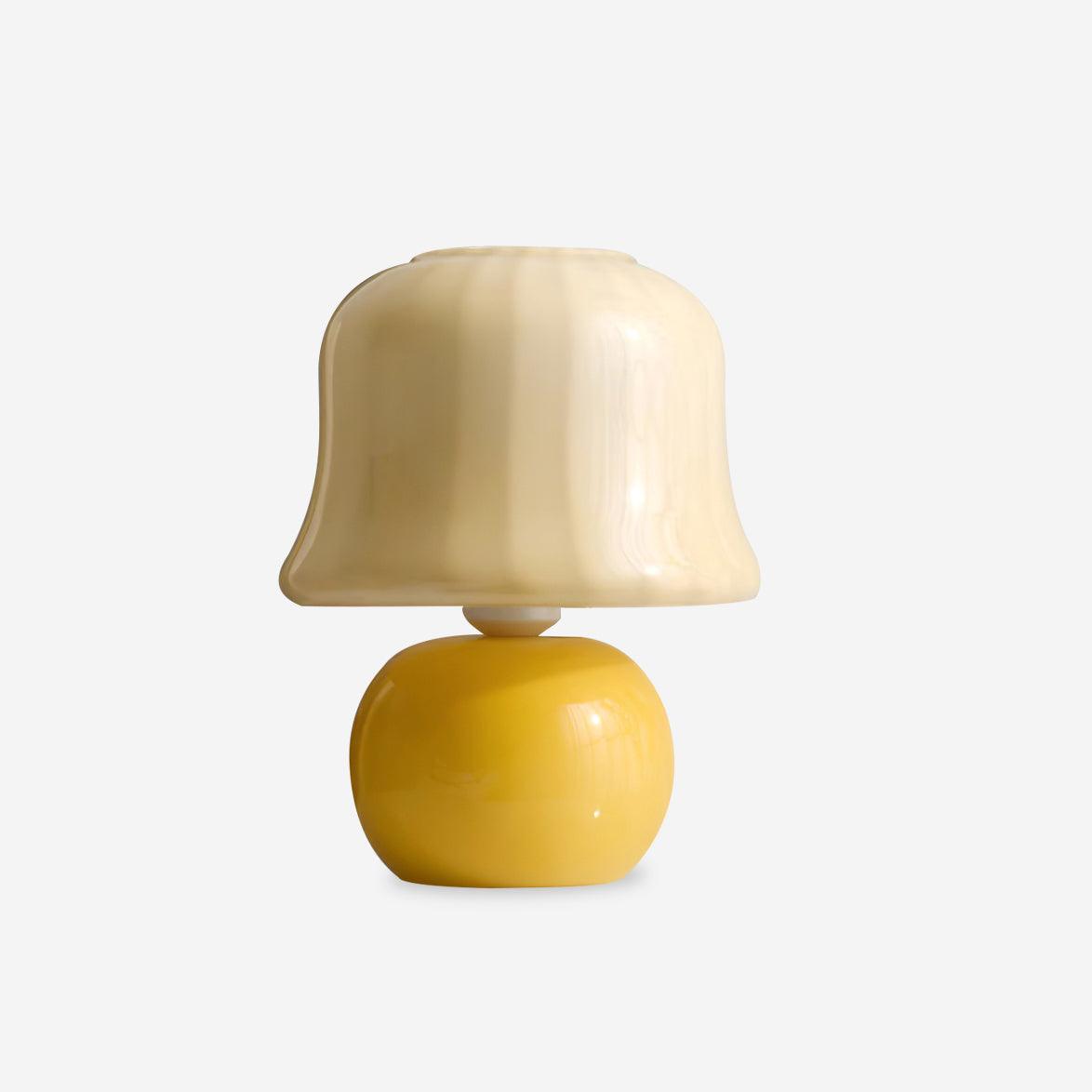 Ceramic Accent Lamp with Enamel Shade 11.4 in Beige for Nightstands Bedrooms Living Rooms Study Desks Side Tables E14 Socket 15W Soft Glow | Thomler