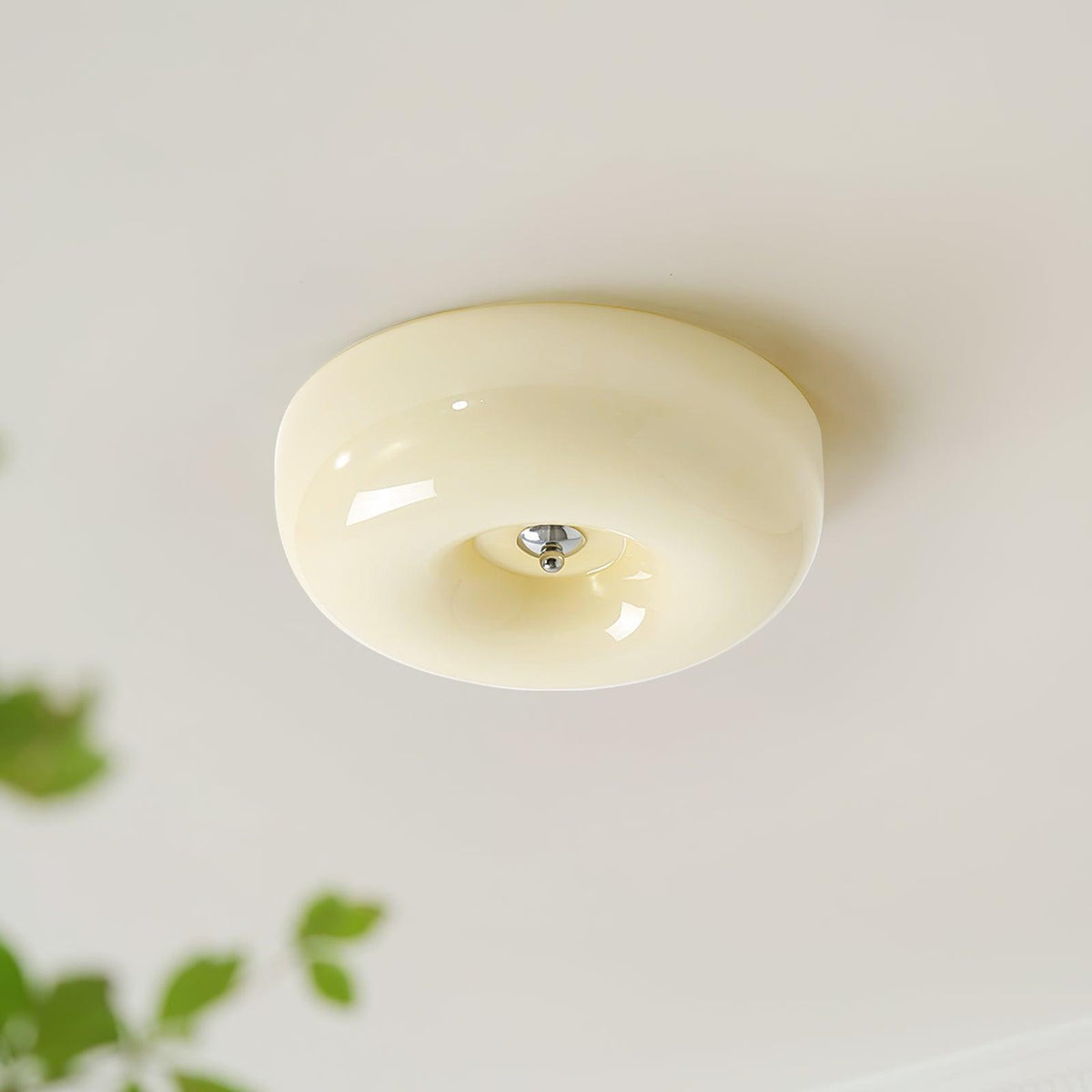 Runde LED-Deckenleuchte aus Glas – Verstellbare 3000K/4000K/6000K integrierte Deckenbeleuchtung für Schlafzimmer, Flure & niedrige Decken | Thomler