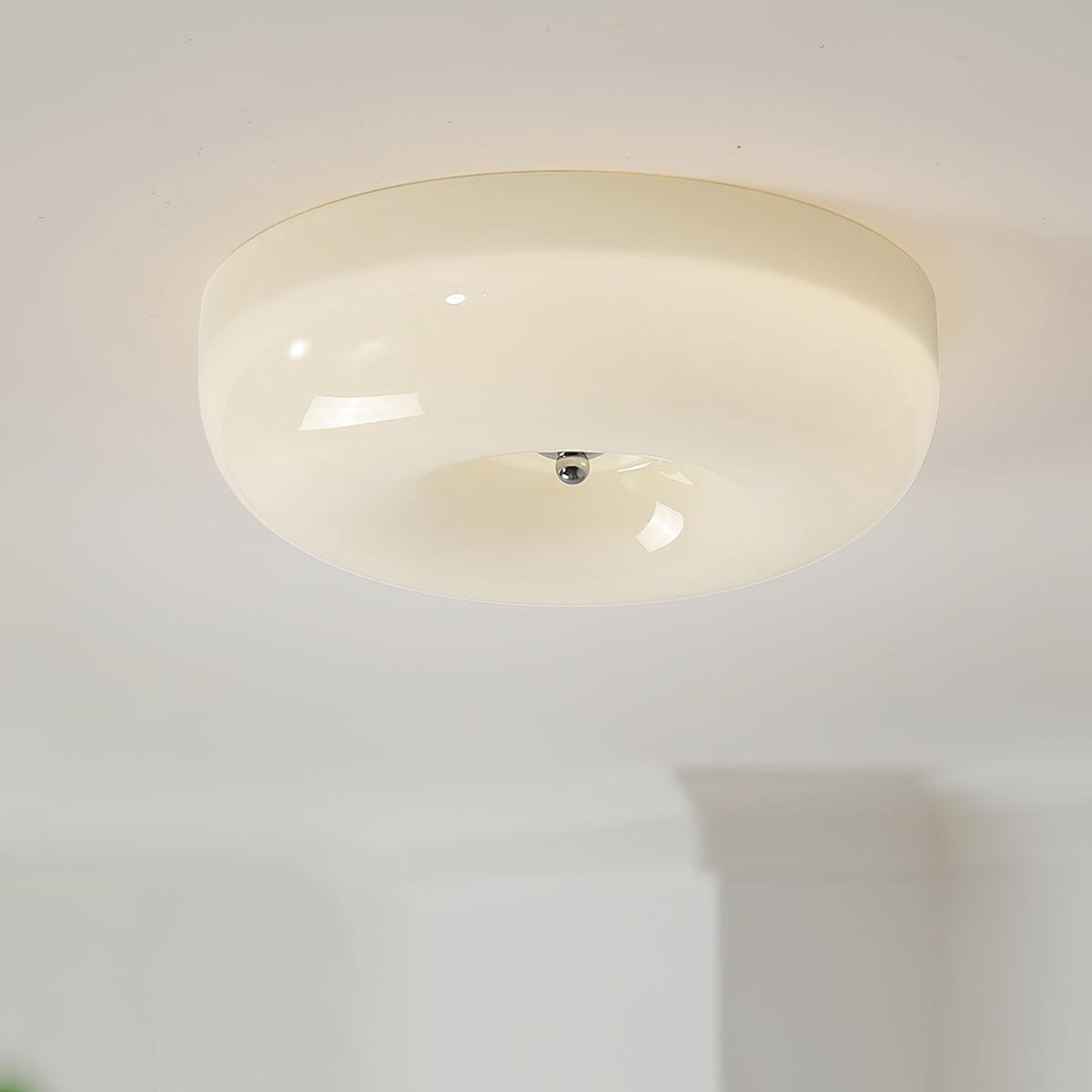 Runde LED-Deckenleuchte aus Glas – Verstellbare 3000K/4000K/6000K integrierte Deckenbeleuchtung für Schlafzimmer, Flure & niedrige Decken | Thomler
